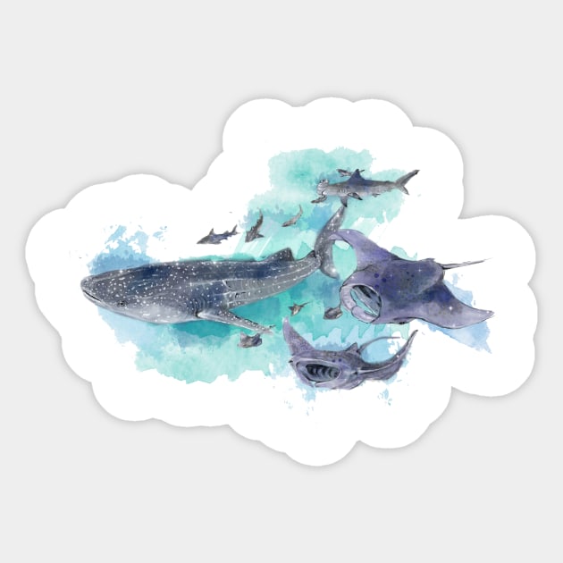 Star Sharks and Rays Sticker by canvaswolf